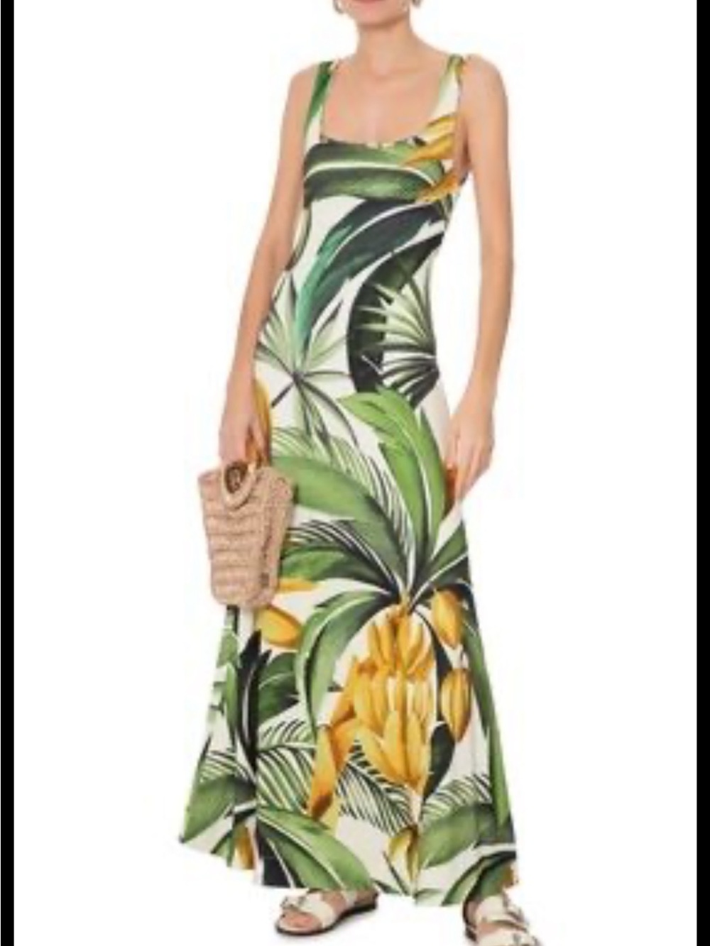 FARM Rio Palm & Banana Leaf Maxi Dress
